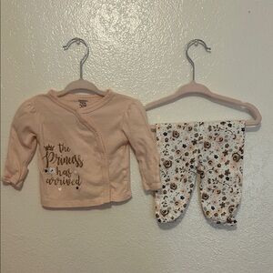 Baby Pajamas Set - Pink and White Floral